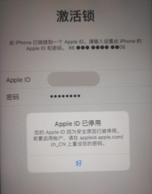 大邑苹果手机维修分享iPhone 12 出现提示“Apple ID 已停用”怎么办 